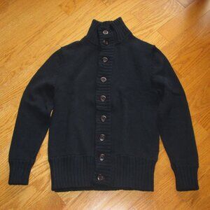 Pre-owned Men's Simons Navy Blue Cotton Button Knit Cardigan Sweater Size Small